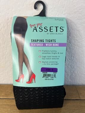 Love Your Assets by Sara Blakely SPANX Shaping Tights Textured Black NEW~ Size 5